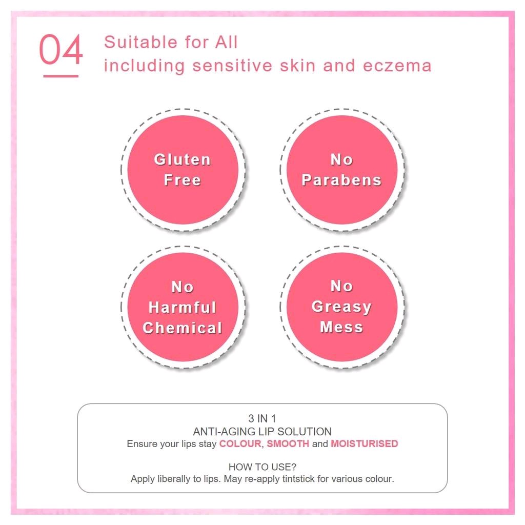 Lip Treatment, pH-Adapting Lip Colour: Sweetheart Tintstick 3-in-1 DIBLANC | Melembap, Memerah, Melembut, Mencerah