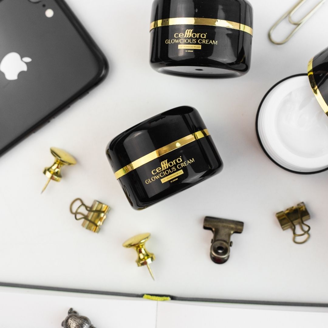 Moisturiser Pencerah Wajah: Glowcious Cream Celllora | Teknologi Stem Cell CIGF, Alpha Arbutin, Aloe Leaf Extract