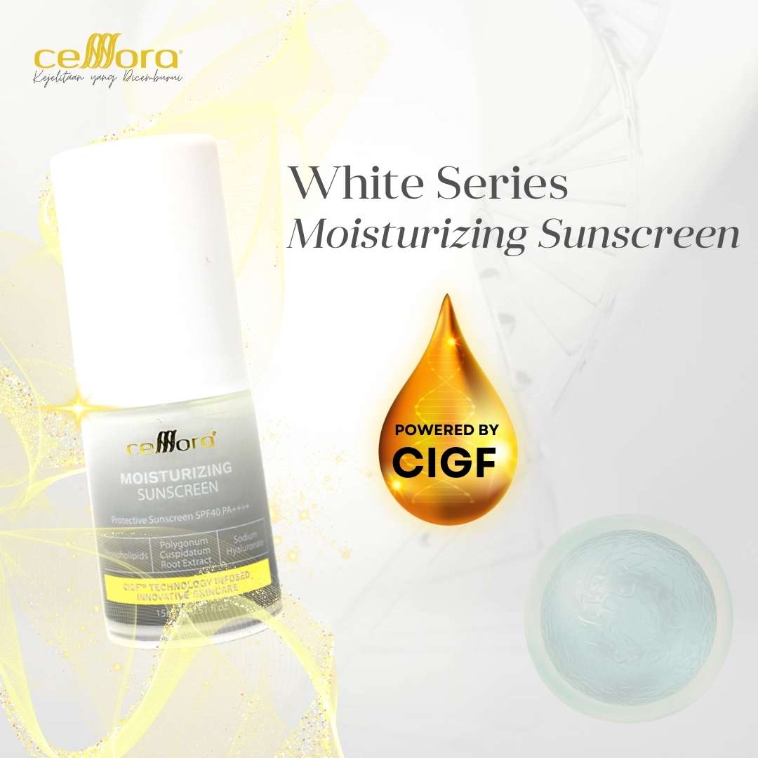 Sunscreen 5 in 1: Moisturizing Sunscreen SPF40 PA++++ Celllora | Teknologi Stem Cell CIGF
