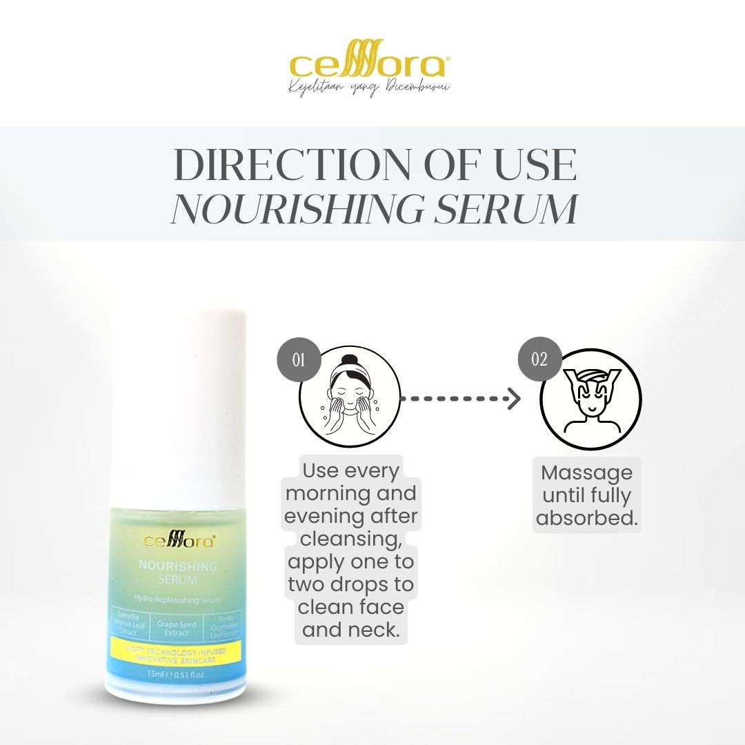 Serum Kulit Kering, Kusam, Skin Barrier Rosak & Sensitif: Nourishing Serum Celllora | Teknologi Stem Cell CIGF