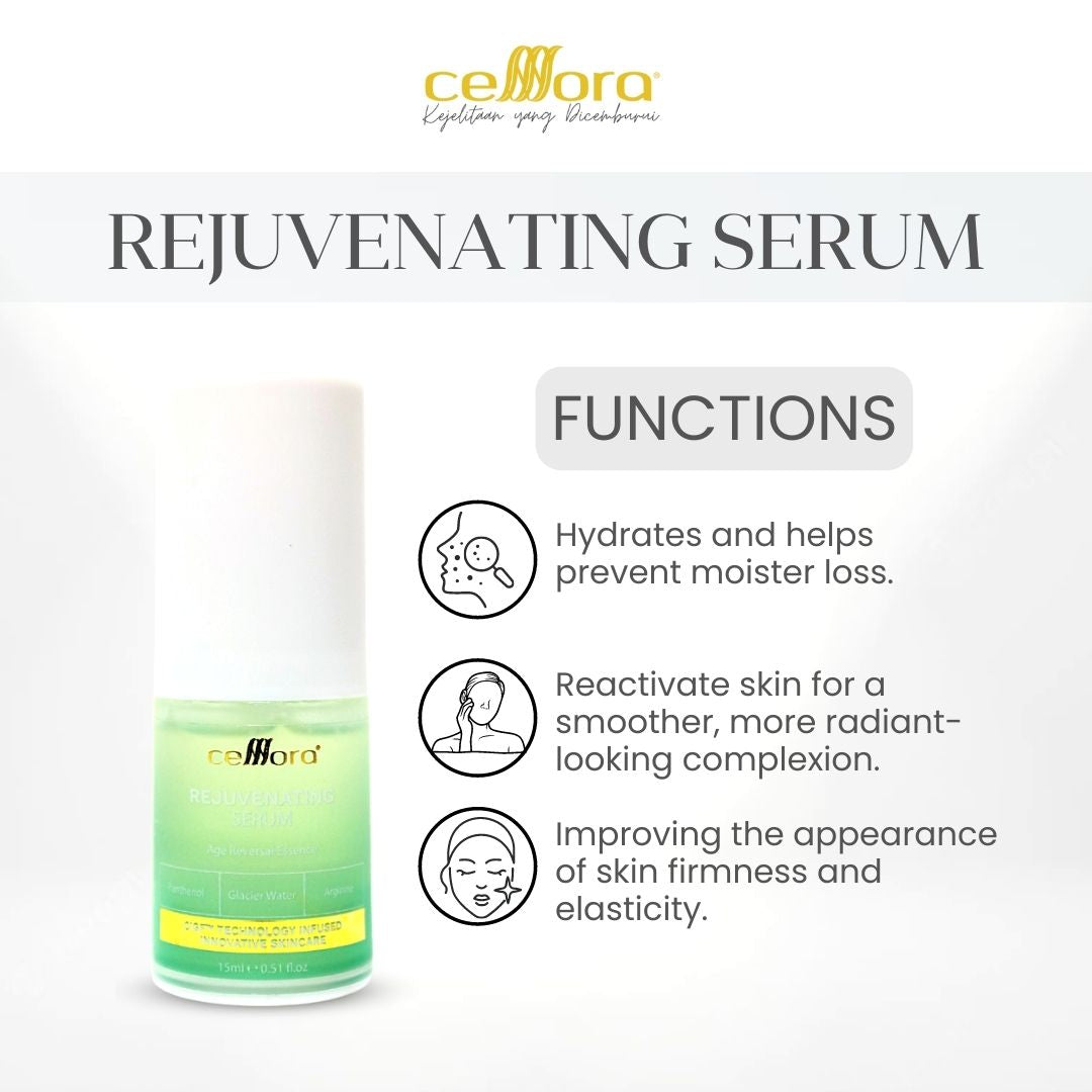 Serum Kulit Kerepot & Kendur: Rejuvenating Serum Celllora | Teknologi Stem Cell CIGF