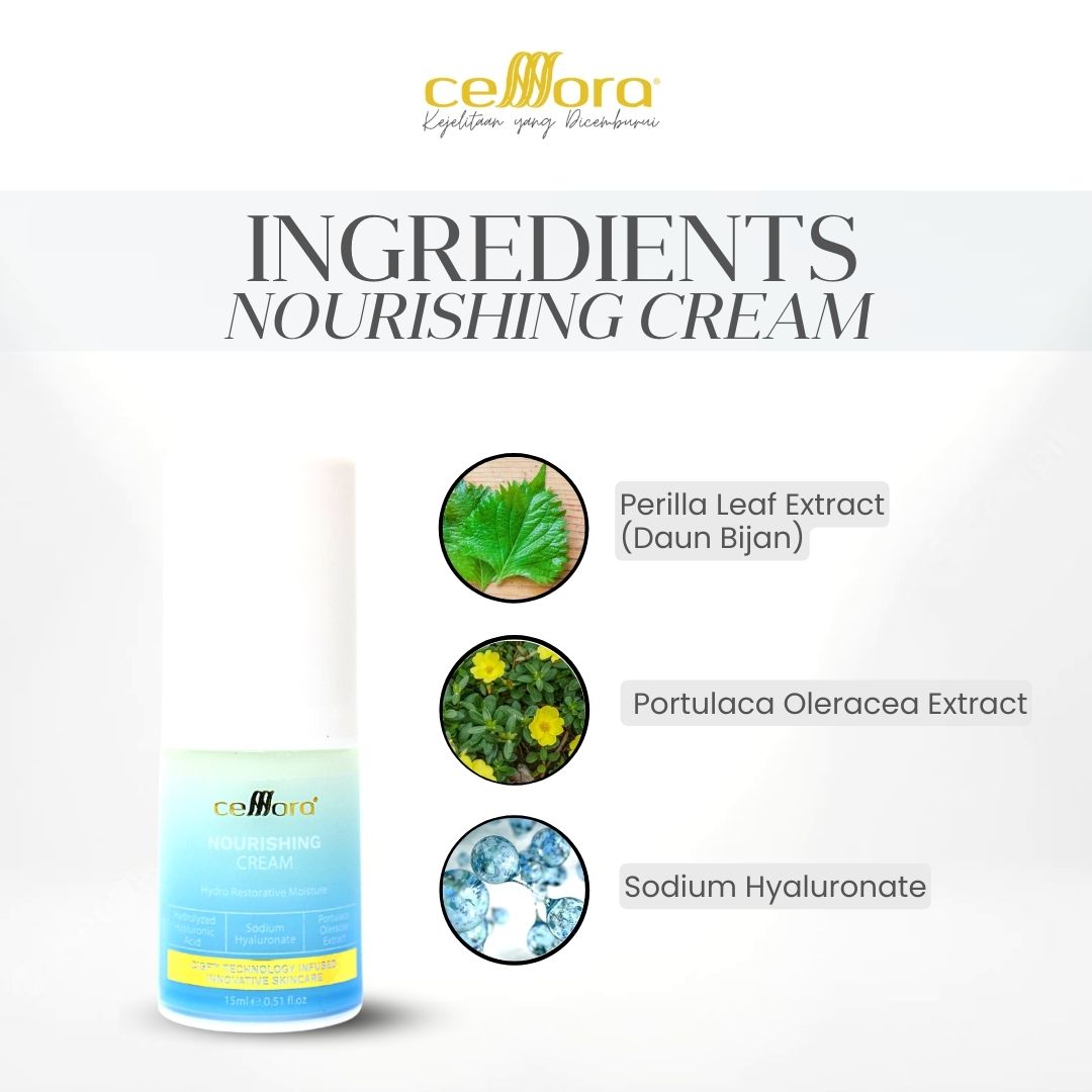 Moisturiser Kulit Kering, Kusam, Skin Barrier Rosak & Sensitif: Nourishing Cream Celllora | Teknologi Stem Cell CIGF