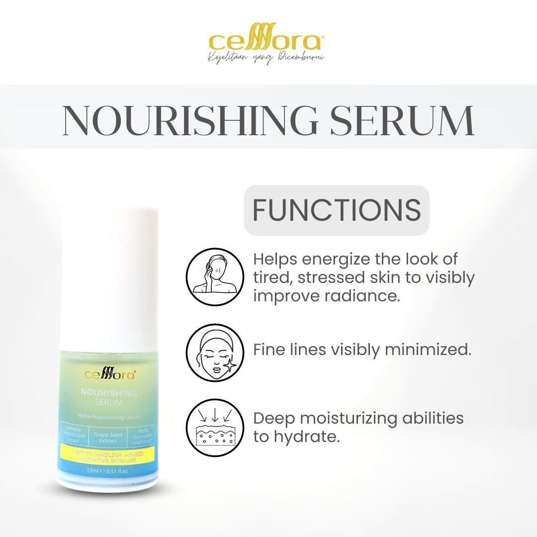 Serum Kulit Kering, Kusam, Skin Barrier Rosak & Sensitif: Nourishing Serum Celllora | Teknologi Stem Cell CIGF