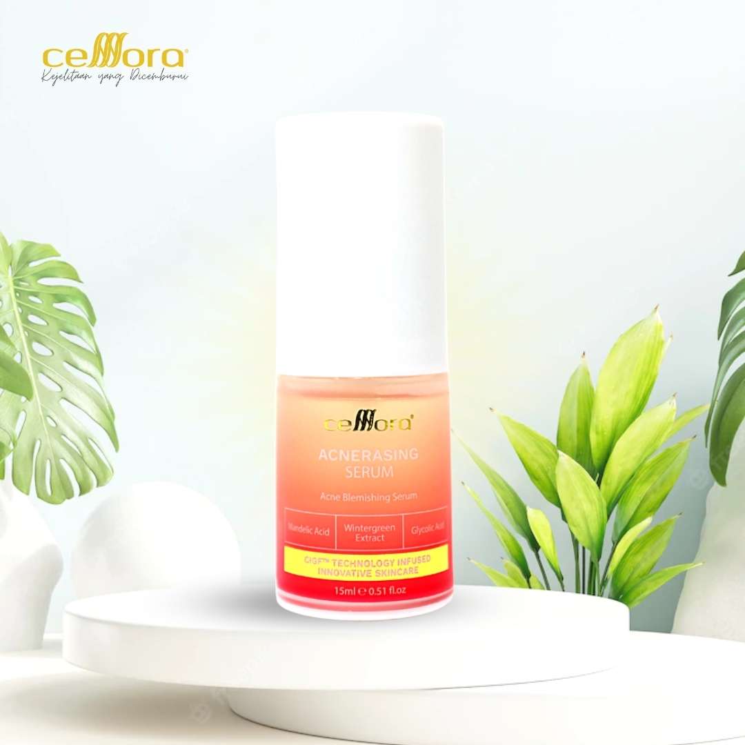 Serum Kulit Berminyak, Kombinasi, Jerawat, Blackheads & Whiteheads: Acnerasing Serum Celllora | Teknologi Stem Cell CIGF