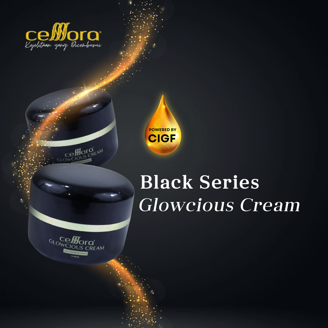 Moisturiser Pencerah Wajah: Glowcious Cream Celllora | Teknologi Stem Cell CIGF, Alpha Arbutin, Aloe Leaf Extract
