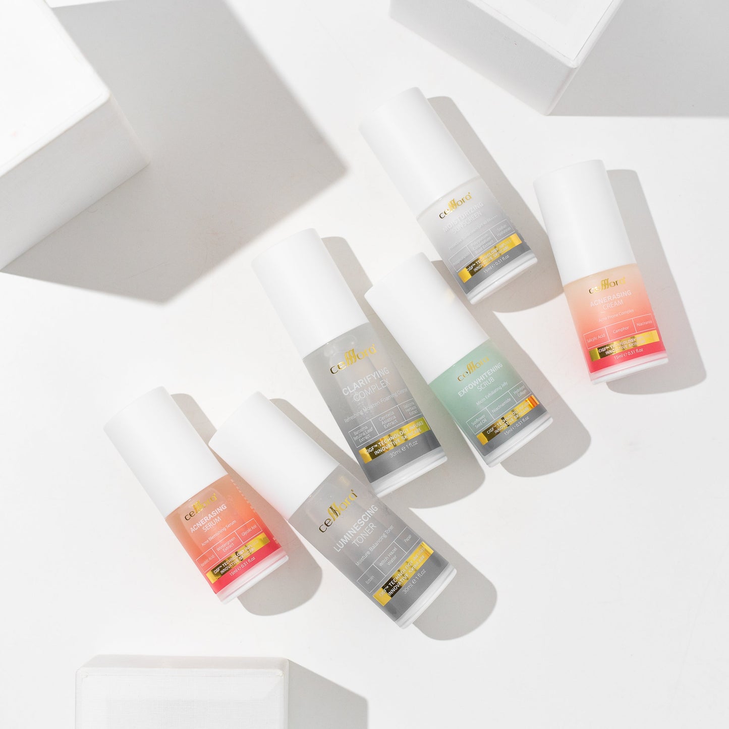 Set Kulit Berminyak, Kombinasi, Jerawat, Blackheads & Whiteheads: Anti-Acne Set Celllora | Teknologi Stem Cell CIGF