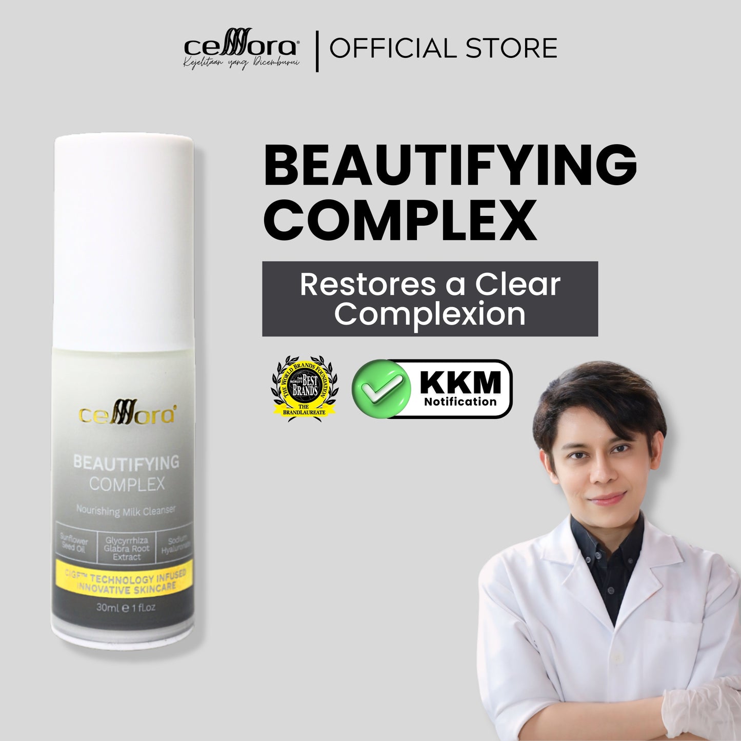 Cleanser Kulit Kering, Jeragat, Kendur, Skin Barrier Rosak & Sensitif: Beautifying Complex Celllora