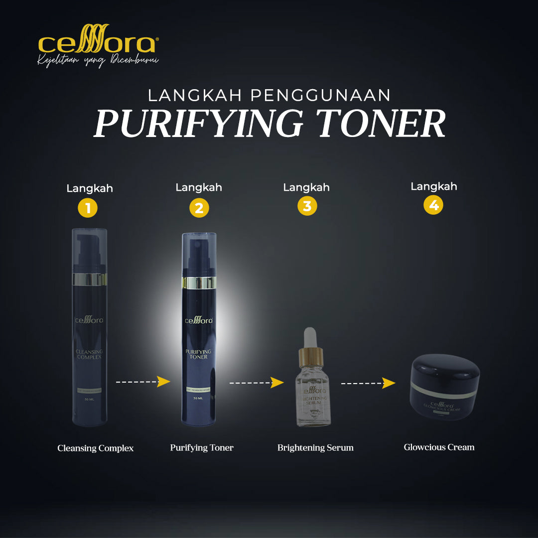 Toner Kulit Normal: Purifying Toner Celllora | Teknologi Stem Cell CIGF, Glycerin, Cucumis Sativus Extract