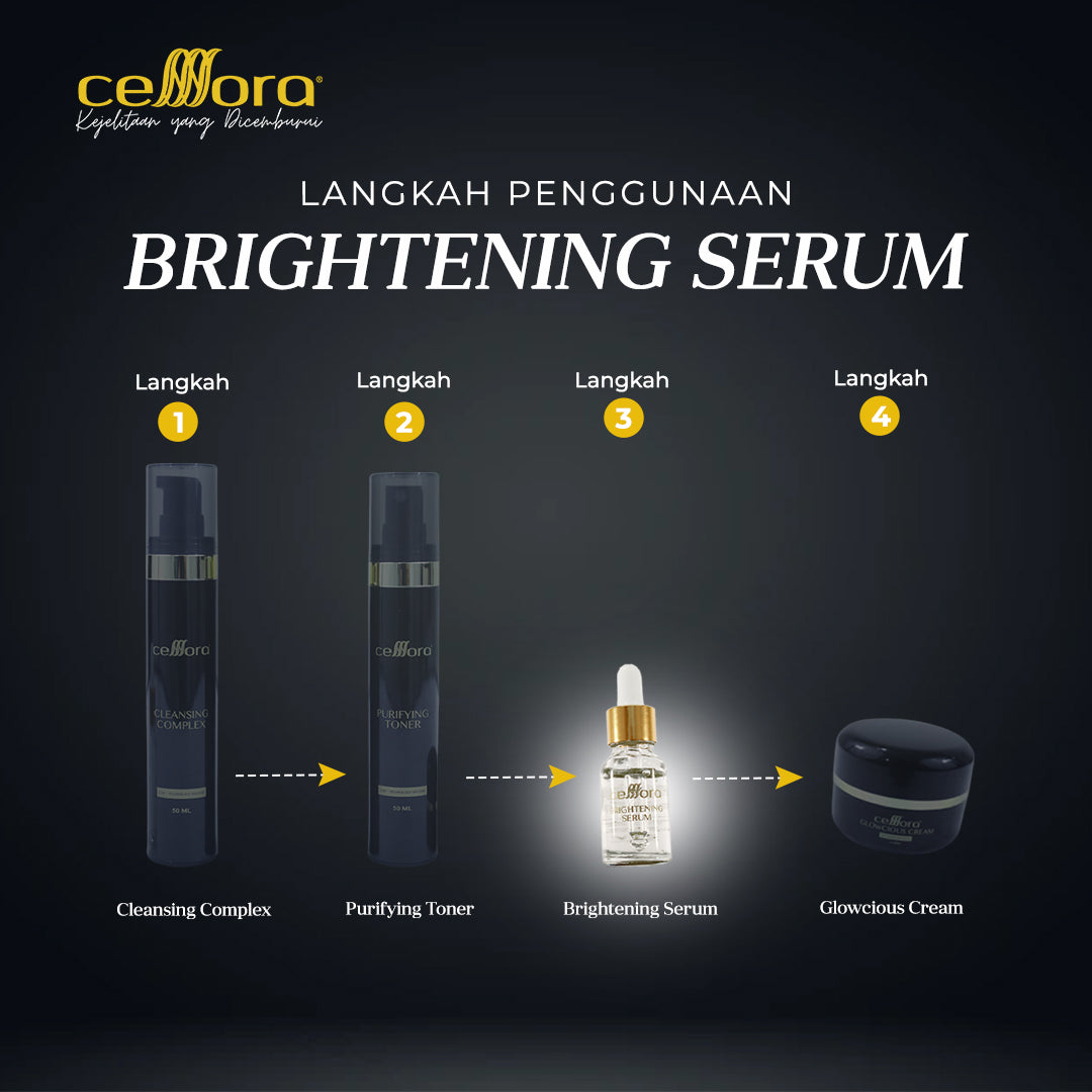 Serum Pencerah Wajah: Brightening Serum Celllora | Teknologi Stem Cell CIGF, Arbutin, Glutathione, Hyaluronic Acid