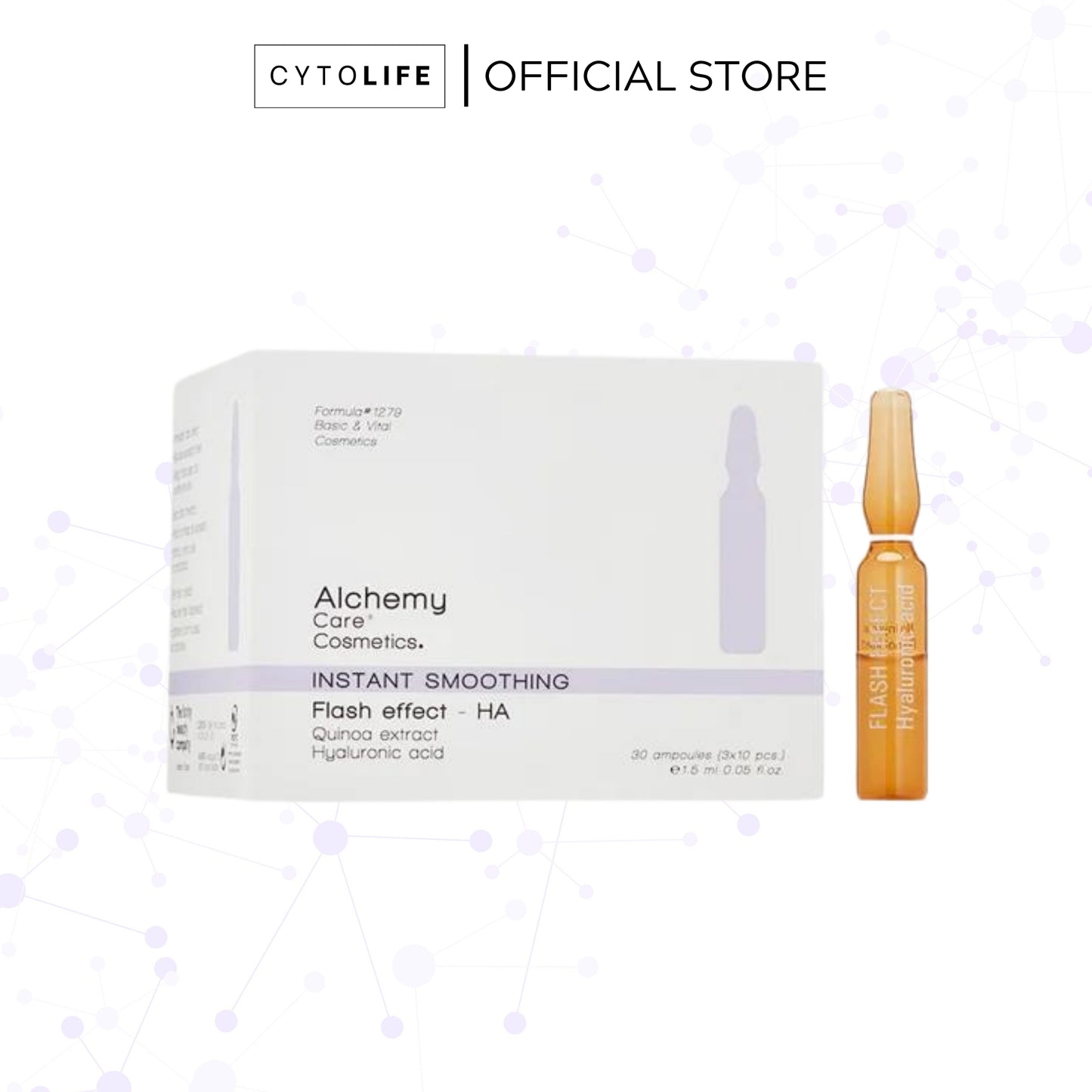 Alchemy Care Cosmetic: Ampoules - Instant Smoothing | Flash Effect - HA | Quinoa Extract, Hyaluronic Acid Skincare