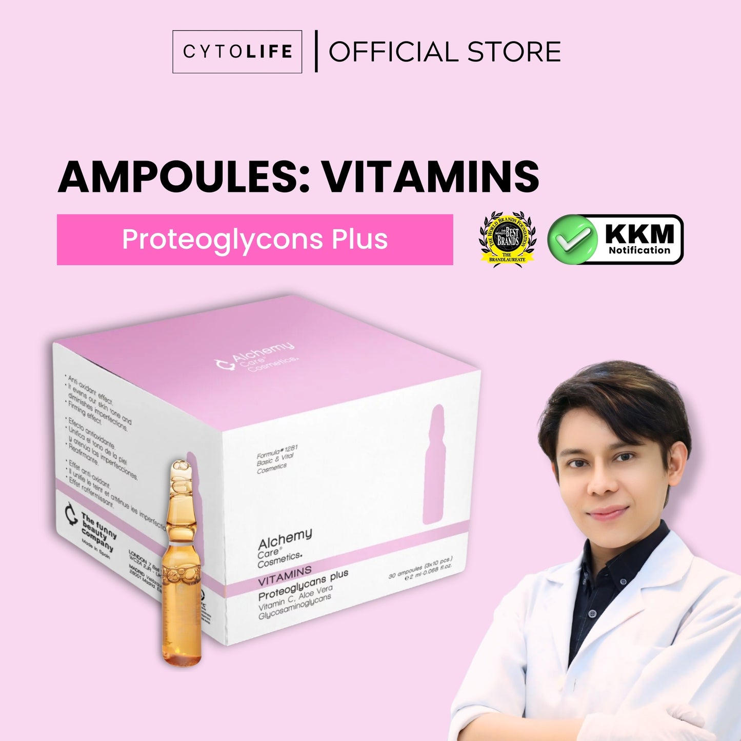 Alchemy Care Cosmetic: Ampoules - Vitamins | Proteoglycan Plus | Vitamin C, Aloe Vera, Glycosaminoglycans Skincare