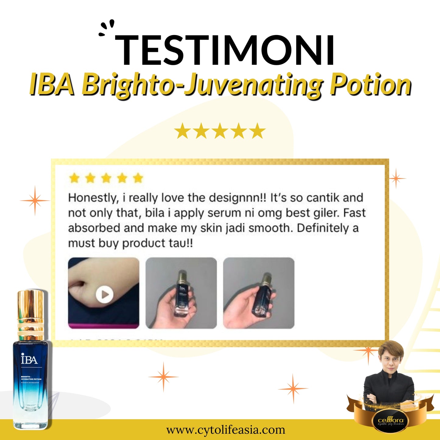 Super Serum | Skin Booster 7 in 1: Niacinamide Skincare Brighto-Juvenating Potion IBA | Teknologi Stem Cell CIGF