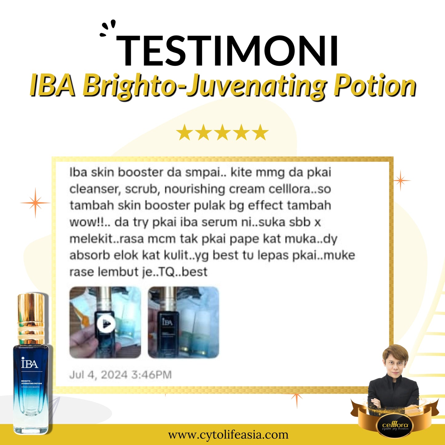 Super Serum | Skin Booster 7 in 1: Niacinamide Skincare Brighto-Juvenating Potion IBA | Teknologi Stem Cell CIGF