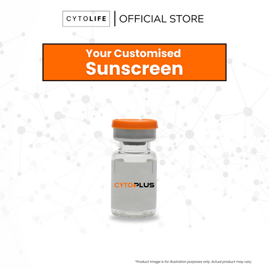 Sunscreen Transparent, 5 in 1: Broad Spectrum SPF50+ PA++++ CelltiSS CYTO PLUS | Melindungi, Melembap, Menganjal, Lightweight dan Customised | Teknologi Stem Cell CIGF, Centella Asiatica, HA, Oligopeptide-1, Snow Lotus