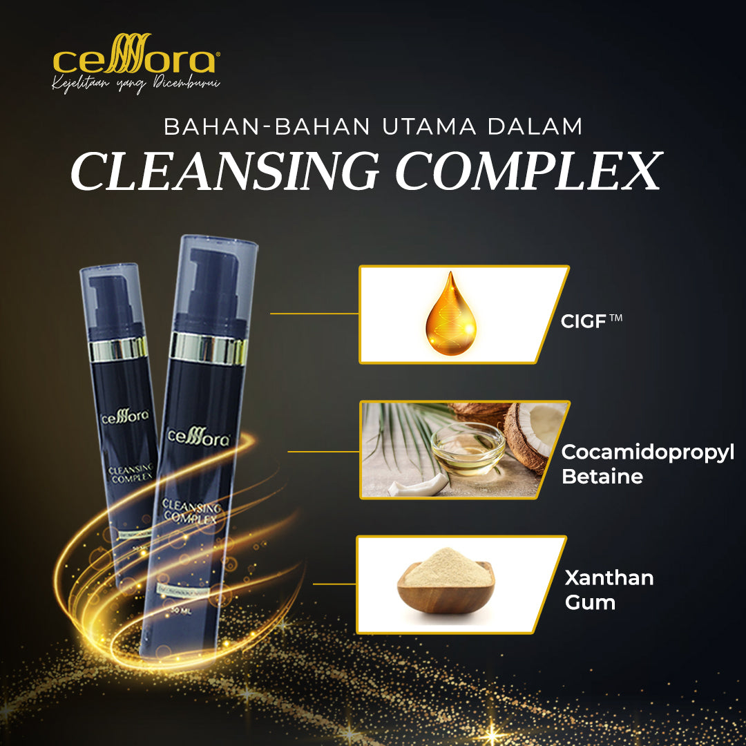 Cleanser Kulit Normal: Cleansing Complex Celllora | Teknologi Stem Cell CIGF, Coco Betaine, Glycerin, Aloe Leaf Extract